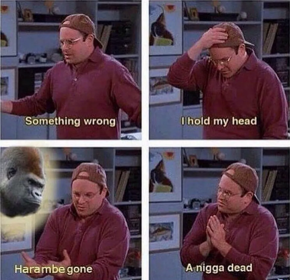 George Costanza reaction meme about Harambe's death
