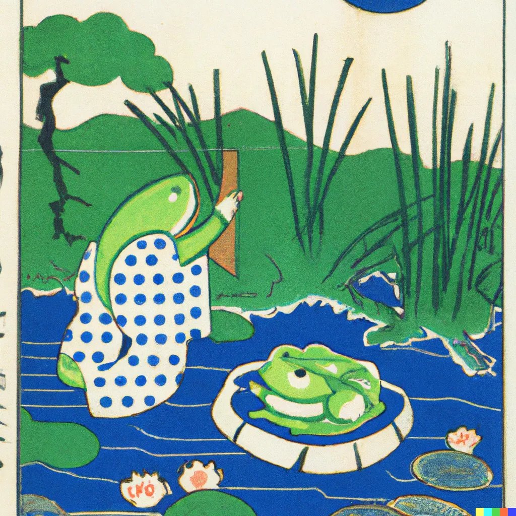 DALL-E 2 artwork for Frog 26, using the translation by G. S. Fraser.