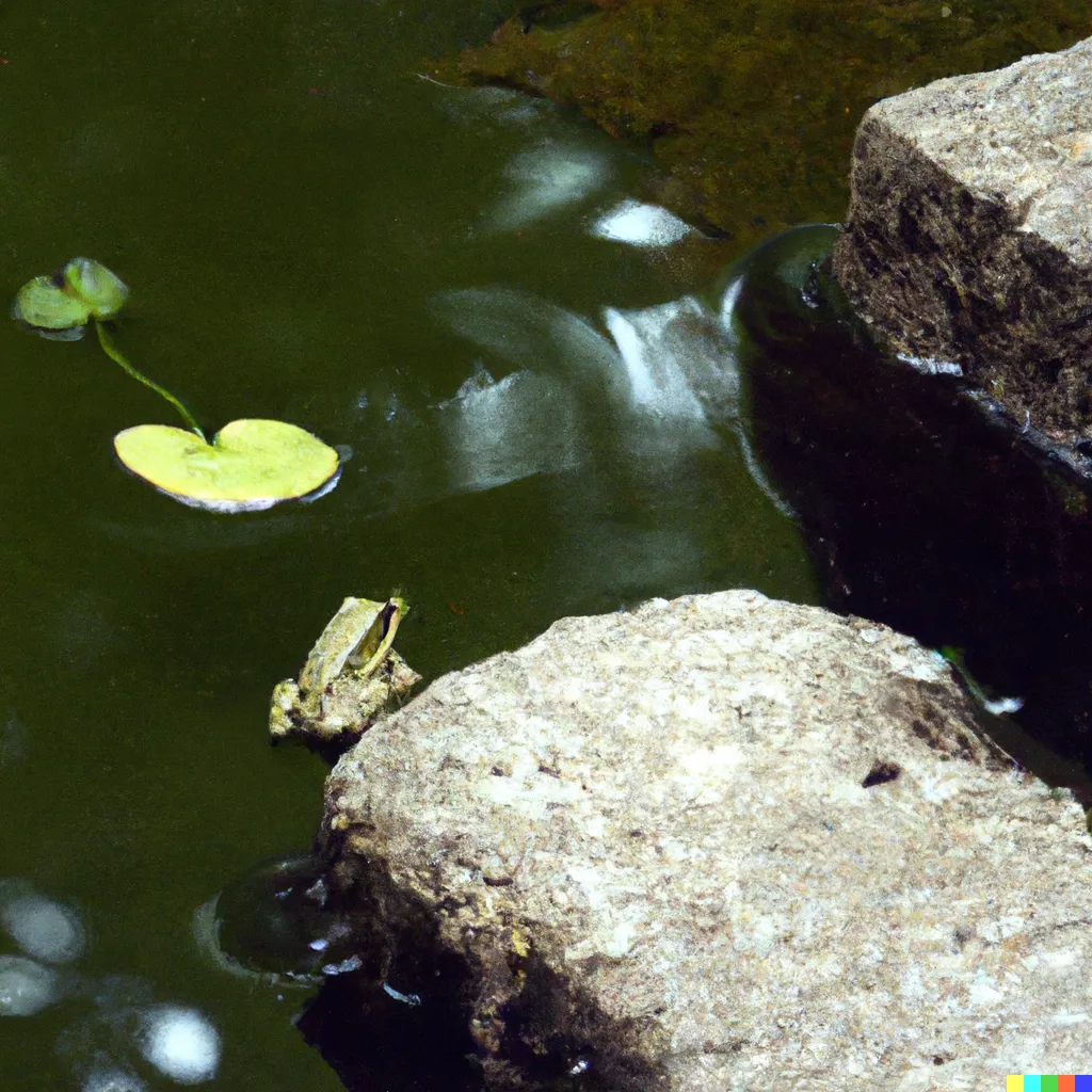 DALL-E 2 prompt experiment 3, sample 2: The original Japanese poem.