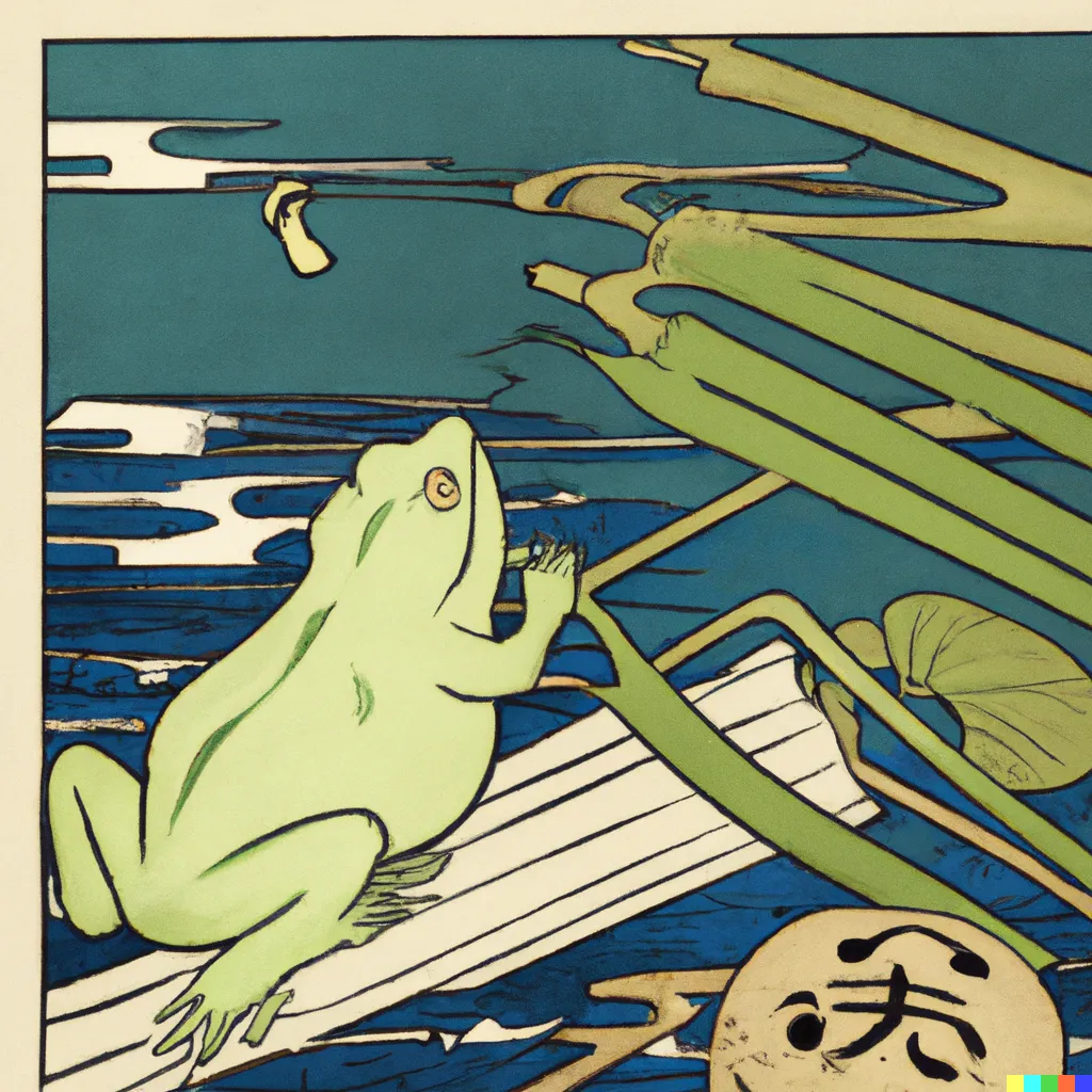 DALL-E 2 prompt experiment 13, sample 1: The Utagawa School prompt with kanji.