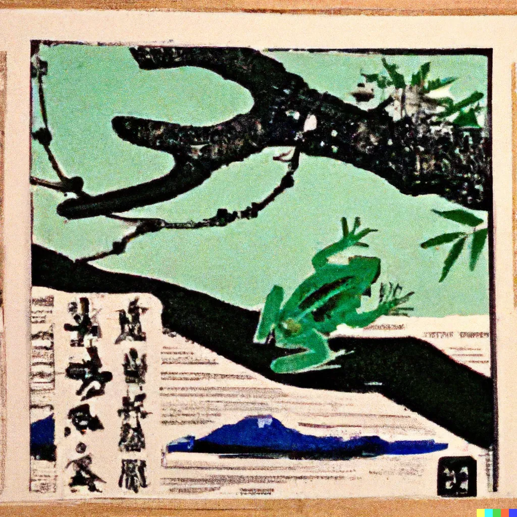DALL-E 2 prompt experiment 16, sample 1: The prompt with Japanese punctuation.